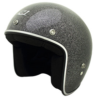 Rjays Sturgis Helmet w/Studs Metal Flake Black/Silver