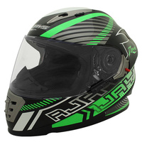 Rjays Spartan Superbike Matte White/Black/Green Helmet w/TSS