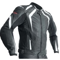 RST R-18 CE Leather Jacket Black/White
