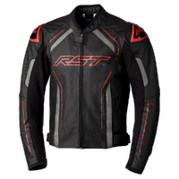 RST S-1 CE Black/Grey/Red Leather Jacket 