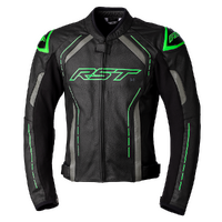 RST S-1 CE Black/Grey/Neon Green Leather Jacket
