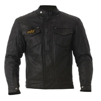 RST IOM Short Wax Cotton Textile Jacket Black