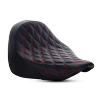 Saddlemen SAD-818-27-002LS-RD Renegade LS Solo Seat w/Red Double Diamond Lattice Stitch for Fat Boy 18-Up/Breakout 23-Up