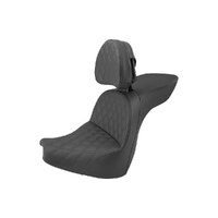 Saddlemen SAD-818-31-030LS Explorer LS Dual Seat w/Backrest & Black Double Diamond Lattice Stitch for Breakout 18-22