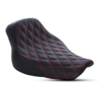Saddlemen SAD-818-33-002LS-RD Renegade LS Solo Seat w/Red Double Diamond Lattice Stitch for Softail Deluxe/Heritage Classic/Slim 18-Up