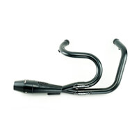 Sawicki Speed SAW-930-01219 Shorty 2-1 Exhaust w/Billet End Cap Black for Sportster 04-21 w/Mid Controls