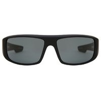 Spy Optic Logan Sunglasses Soft Matte Black w/Happy Gray Green Polar Lens