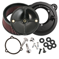 S&S Cycle Stealth Air Cleaner Kit w/out Cover for Harley-Davidson 03-17 Models (Using the S&S® 58mm Throttle Hog)