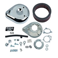 S&S Cycle Teardrop Air Cleaner Kit Chrome for H-D Touring 08-16 w/Stock-Bore Throttle By Wire/Softail 16-17 Models (except Tri-Glide & CVO)