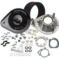S&S Cycle Teardrop Air Cleaner Kit Gloss Black for H-D Touring 08-16 w/Stock-Bore Throttle By Wire/Softail 16-17 Models (except Tri-Glide & CVO)