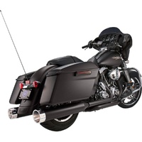 S&S Cycle SS-550-0626 MK45 Slip-On Mufflers Ceramic Black w/Chrome Tracer End Caps for Harley-Davidson Touring 95-'16 Models