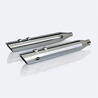 S&S Cycle Slash Cut 4" Slip-On Mufflers Chrome with Slash Down End for Harley-Davidson M8 Touring 17-20 Models