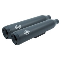 S&S Cycle Grand National Slip-Ons Mufflers Black for Harley-Davidson Dyna 95-09 Models w/Staggered Exhaust