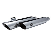 S&S Cycle Slash Cut Slip-Ons Mufflers Chrome for Harley-Davidson Dyna Fat Bob 08-17/Wide Glide 10-17/Low Rider S 2017 Models
