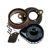 S&S Cycle SS170-0436A Mini Teardrop Air Cleaner Kit Black for Softail 18-Up/Touring 17-Up