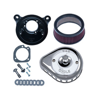 S&S Cycle SS170-0441 Mini Teardrop Air Cleaner Kit Chrome for Big Twin 93-17 w/CV Carb or Cable Operated Delphi EFI