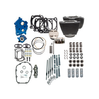 S&S Cycle SS310-1103A 128ci Big Bore Kit w/Chain Drive 550 Camshaft w/Highlighted Fins Chrome Pushrod Tubes for M8 17-Up w/114ci Oil Cooled Engine