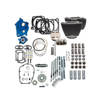 S&S Cycle SS310-1104A 128ci Big Bore Kit w/Gear Drive 550 Camshaft w/Highlighted Fins Chrome Pushrod Tubes for M8 17-Up w/114ci Oil Cooled Engine