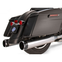 S&S Cycle SS550-0619 4-1/2" Mk45 Slip-On Mufflers Chrome w/Black Thruster End Caps for Touring 95-16