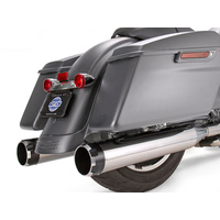 S&S Cycle SS550-0664 4-1/2" Mk45 Slip-On Mufflers Chrome w/Black Thruster End Caps for Touring 17-Up
