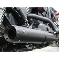 S&S Cycle SS550-0703 Grand National 4" Slip-On Muffler Black w/Black End Cap for Street 15-Up