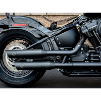 S&S Cycle SS550-0735 3-1/2" Slash Cut Slip-On Mufflers Black for Softail Models 18-Up/Standard 20-Up
