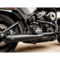 S&S Cycle SS550-0788 2-into-1 SuperStreet Exhaust Black w/Black End Cap for Softail 18-Up Non-240 Rear Tyre Models