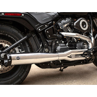 S&S Cycle SS550-0790 2-into-1 SuperStreet Exhaust Chrome w/Black End Cap for Softail 18-Up Non-240 Rear Tyre Models