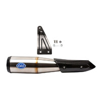 S&S Cycle SS550-0854 Grand National Slip-On Muffler Stainless Steel for Indian FTR1200 19-Up
