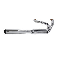 S&S Cycle SS550-0858 SuperStreet 2-1 Exhaust Chrome w/Black End Cap for Breakout/Fat Boy 18-Up/FXDR 19-Up