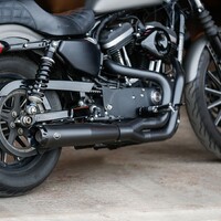 S&S Cycle SS550-0952A SuperStreet 2-1 Exhaust Black w/Black End Cap for Sportster 14-20