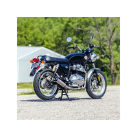 S&S Cycle SS550-1031 2-1 Qualifer Race Exhaust Stainless Steel w/Black End Cap for Royal Enfield 650 Twin 19-Up Models