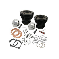 S&S Cycle SS91-9012 74ci High Compression Cylinder Kit w/3-7/16" Bore Black for Big Twin 66-84