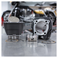 S&S Cycle SS910-0733 128ci Big Bore Kit w/Highlighted Fins Black Granite for CVO Milwaukee-Eight 17-Up w/117 Engine