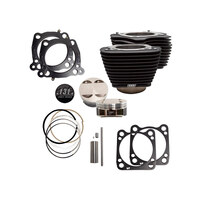 S&S Cycle SS910-0763 131ci Stroker Big Bore Kit w/Non-Highlighted Fins Black for Milwaukee-Eight 17-Up w/S&S 4-5/8" Stroker Flywheel