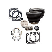S&S Cycle SS910-0846 132ci Big Bore Kit w/Non-Highlighted Fins Black for Milwaukee-Eight 17-Up w/114ci Engine