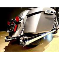 SuperTrapp ST-140-21770 4.5" Slip-On Mufflers Chrome w/Chrome End Caps for Indian Big Twin w/Hard Saddle Bags