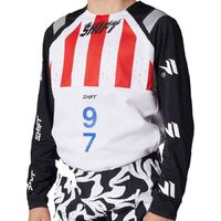 Shift 2021 Blue Label Flame White/Black Youth Jersey