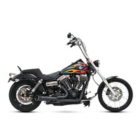 Two Brothers Racing TBR-005-5130199-BLK Shorty Turnout 2-1 Exhaust System Black w/Black End Cap for Dyna 06-17