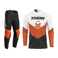 Thor 2022 Sector Chev Charcoal/Red Orange Youth Gear Set