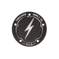 Thrashin Supply TS-TSC-3026-4 Dished Points Cover Black for Twin Cam 99-17