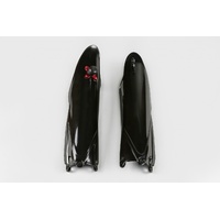 UFO Fork Slider Protectors Black w/Quick Starter for Yamaha YZ125/250 2022 YZF250/450 10-22