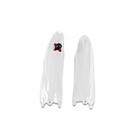 UFO Fork Slider Protectors White w/Quick Starter for Yamaha YZ125/250 2022 YZF250/450 10-22