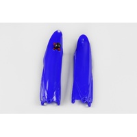 UFO Fork Slider Protectors Blue w/Quick Starter for Yamaha YZ125/250 2022 YZF250/450 10-22