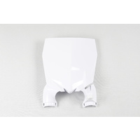 UFO Stadium Front Number Plate White for Yamaha YZ 125/250 15-20/YZF 250 10-18/YZF 450 10-17
