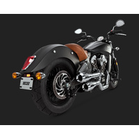 Vance & Hines V18554 Hi-Output Grenades 2-2 Exhaust Chrome w/Chrome End Caps for Indian Scout 15-20