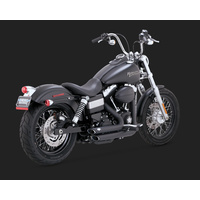 Vance & Hines V47227 Shortshots Staggered Exhaust Black for Dyna 12-15 (Excludes Switchback)