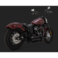 Vance & Hines V47233 Shortshots Staggered Exhaust Black for Softail 2018 up (EXC FATBOY/Breakout)