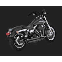 Vance & Hines V47338 PCX Bigshots Staggered Exhaust Black for Dyna 06-17 (Excludes Switchback)