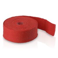 Exhaust Wrap Red Heat Wrap 2" Wide x 30Ft (10m) Roll with 4 Locking Ties Universal Use